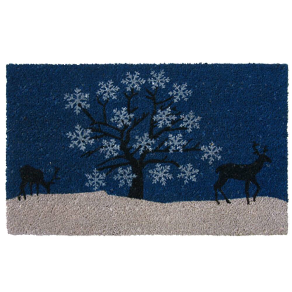 Rubber-Cal "Blue Sky Holiday Doormat" Christmas Mat, 18 by 30-Inch