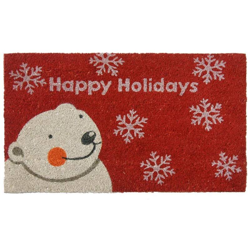Rubber-Cal Happy Holidays Doormats Christmas Mats, 18 x 30-Inch