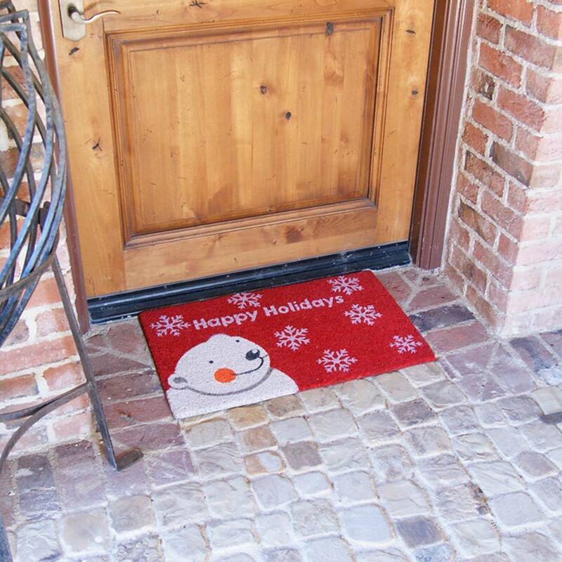 Rubber-Cal Happy Holidays Doormats Christmas Mats, 18 x 30-Inch