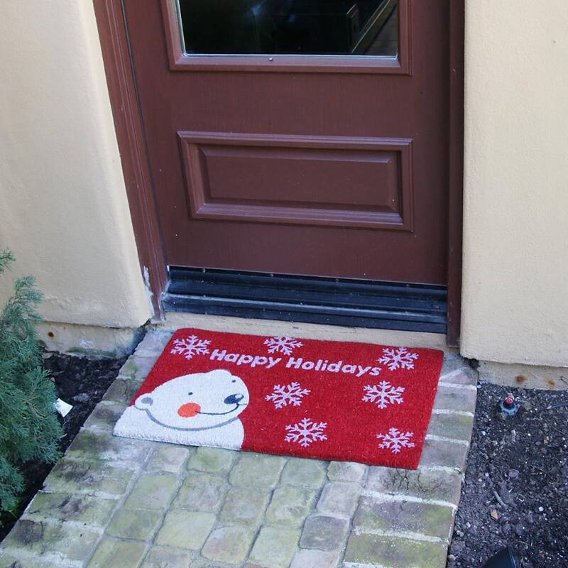 Rubber-Cal Happy Holidays Doormats Christmas Mats, 18 x 30-Inch