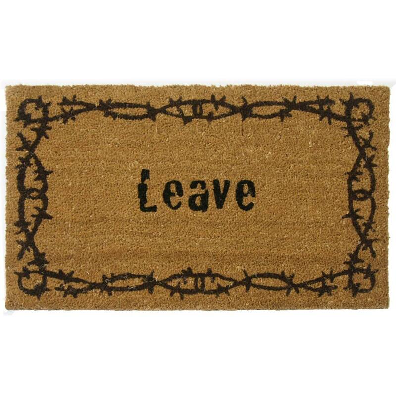 Rubber-Cal Leave Unwelcome Mats, 18 x 30-Inch