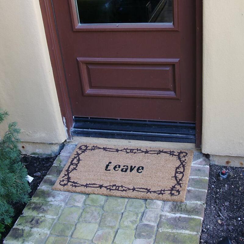 Rubber-Cal Leave Unwelcome Mats, 18 x 30-Inch