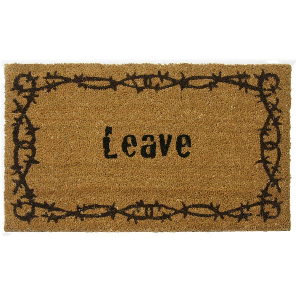 Rubber-Cal Leave Unwelcome Mats, 18 x 30-Inch