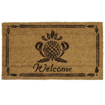 Rubber-Cal "Pineapple Welcome Mat" Pineapple Doormat, 18 x 30-Inch