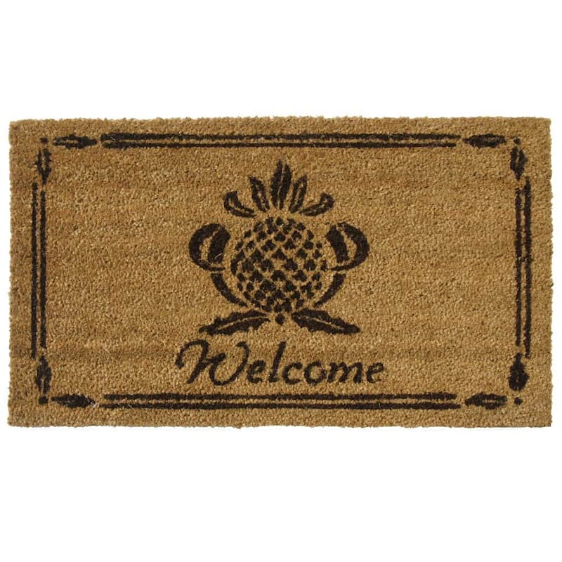 Rubber-Cal "Pineapple Welcome Mat" Pineapple Doormat, 18 x 30-Inch