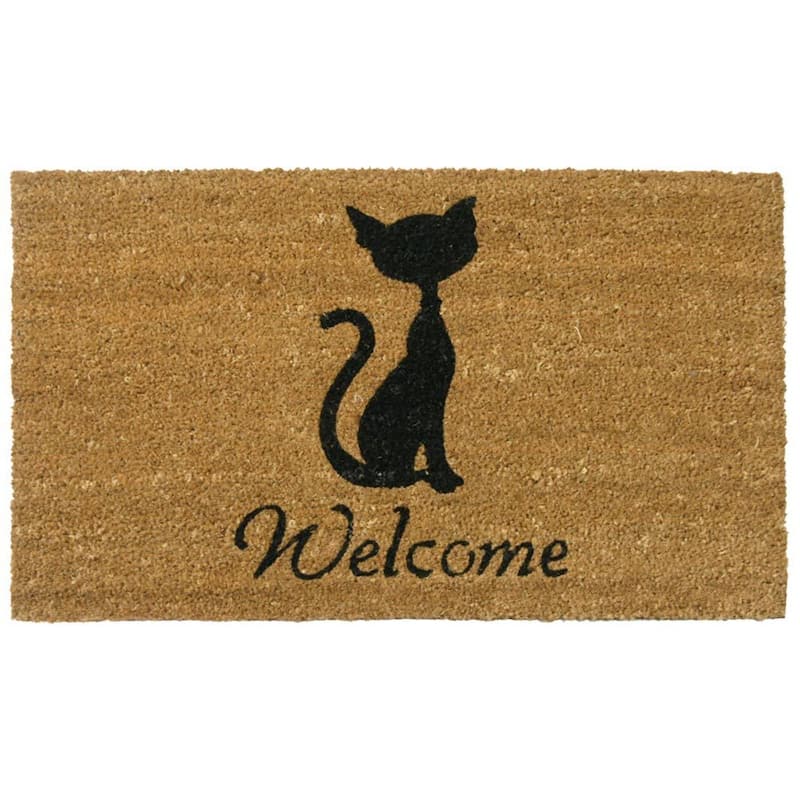 Rubber-Cal Meow Cat Welcome Mats Cat Doormat, 18 x 30-Inch