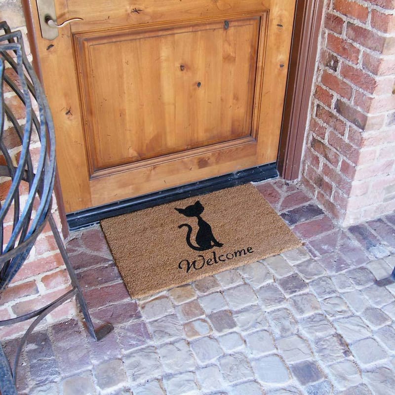 Rubber-Cal Meow Cat Welcome Mats Cat Doormat, 18 x 30-Inch
