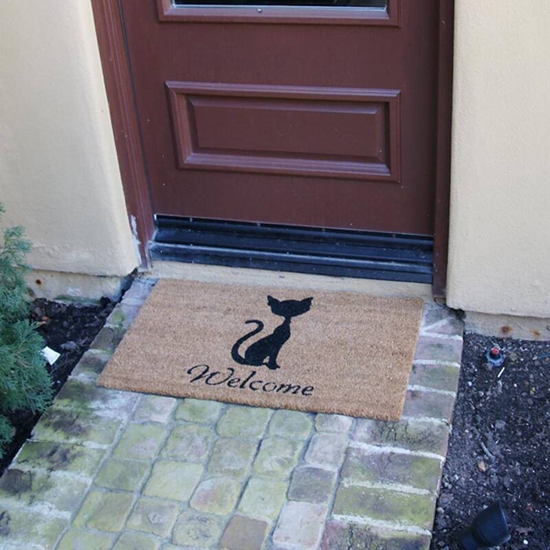 Rubber-Cal Meow Cat Welcome Mats Cat Doormat, 18 x 30-Inch