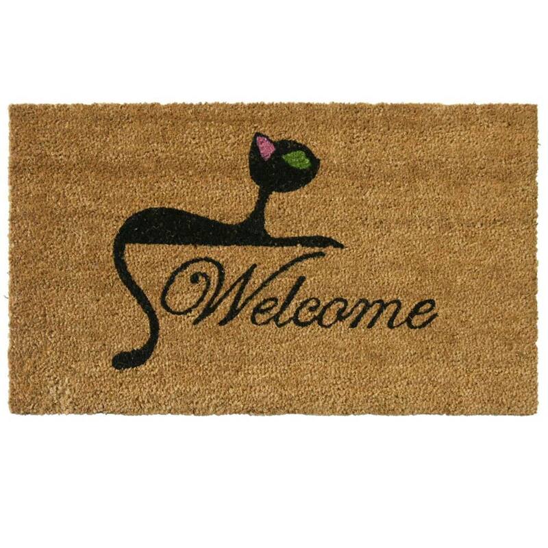 Rubber-Cal Kitty Cat Welcome Mat Cat Doormat, 18 x 30-Inch