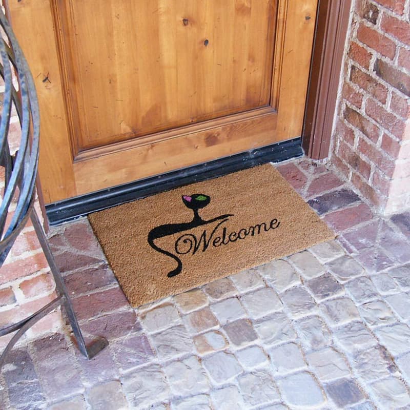 Rubber-Cal Kitty Cat Welcome Mat Cat Doormat, 18 x 30-Inch