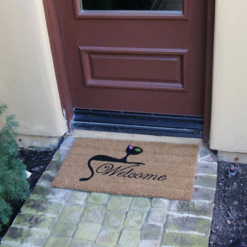 Rubber-Cal Kitty Cat Welcome Mat Cat Doormat, 18 x 30-Inch