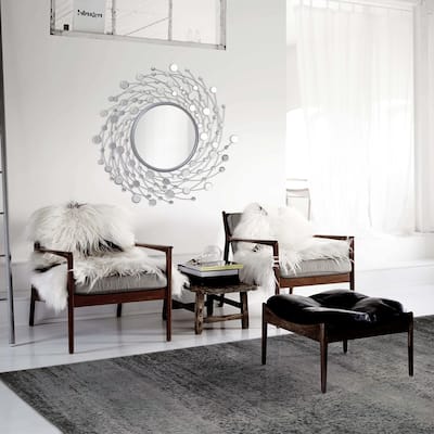 Ren Wil 'Como' Spinning Circle Frame Mirror - Grey