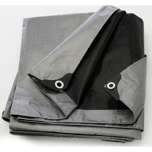 Shop Heavy Duty Silver and Black Tarpaulin Canopy Cover ...