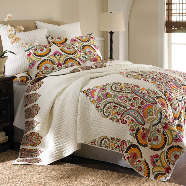 Shop Windsong 3piece Cotton Quilt Set Free Shipping Today