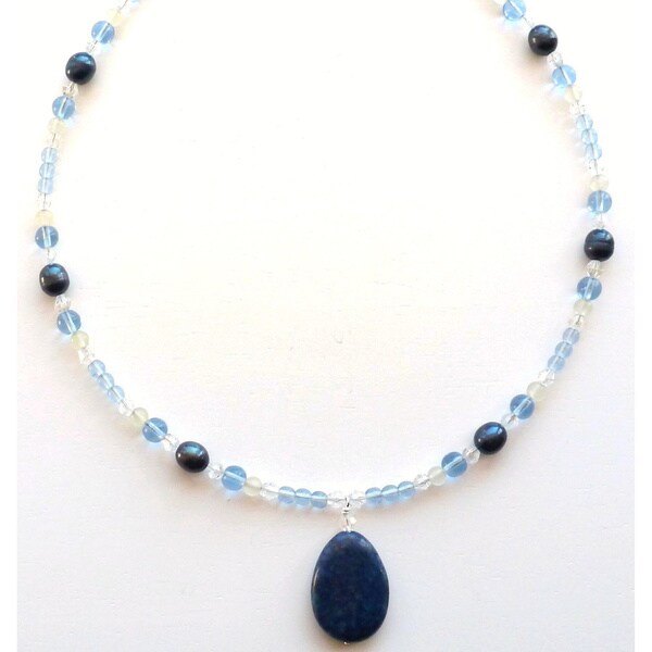 Shop Every Morning Design Sterling Silver Cool Water Lapis Necklace ...