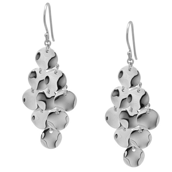 Gioelli Sterling Silver Shimmering Chandelier Earrings