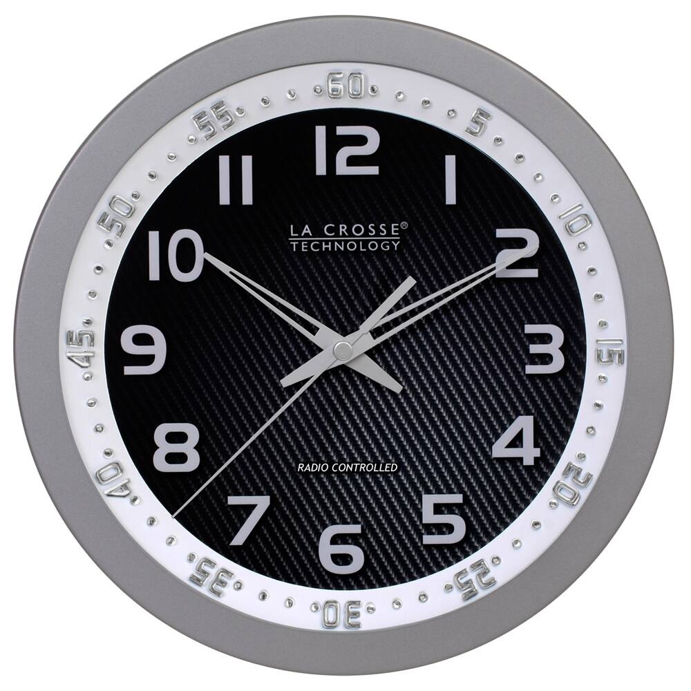 La Crosse Technology Silver 10-inch Chapter Ring Wall Analog Clock