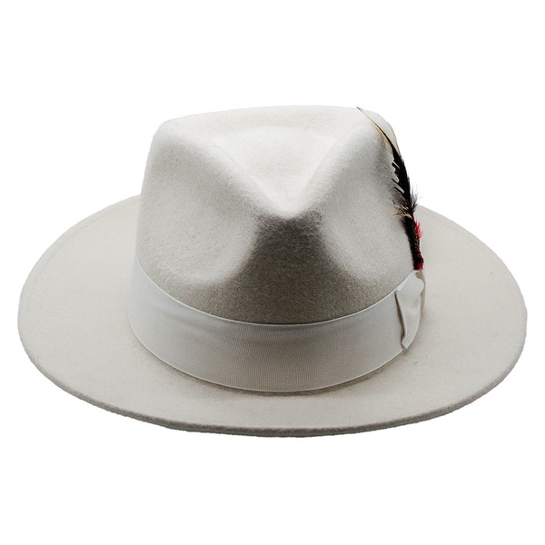 white wool fedora hat