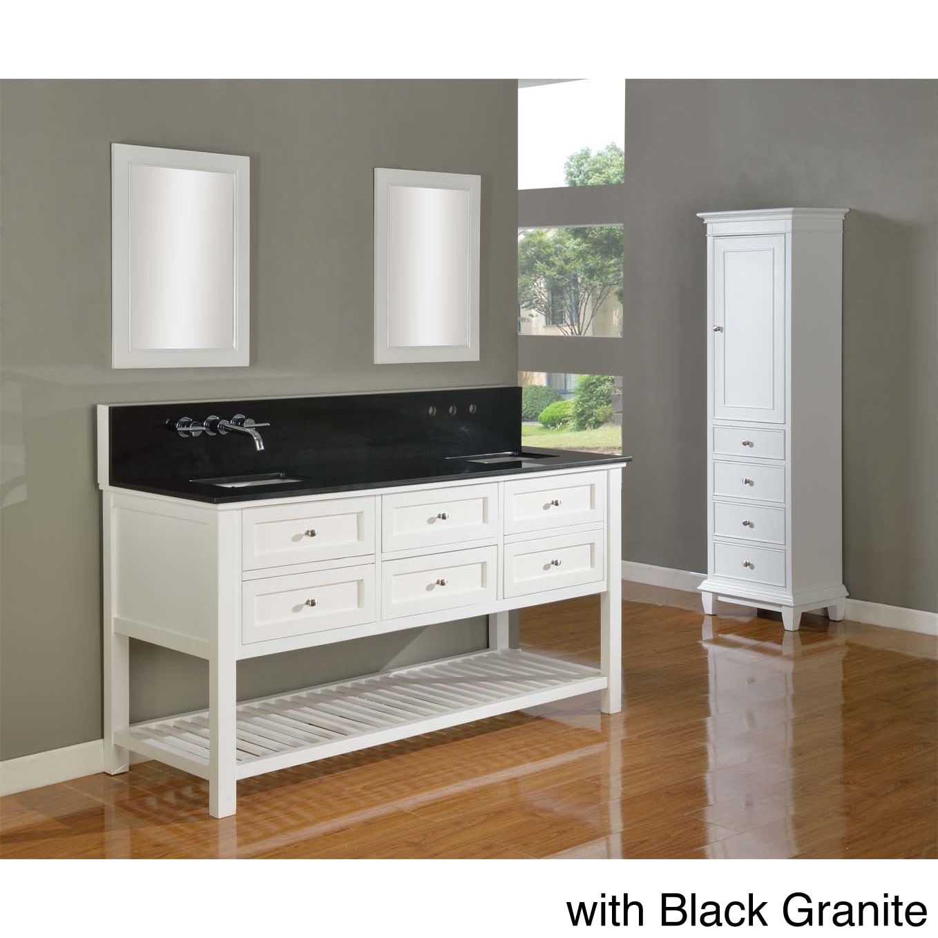 70 inch Pearl White Mission Spa Premium Double Sink Vanity