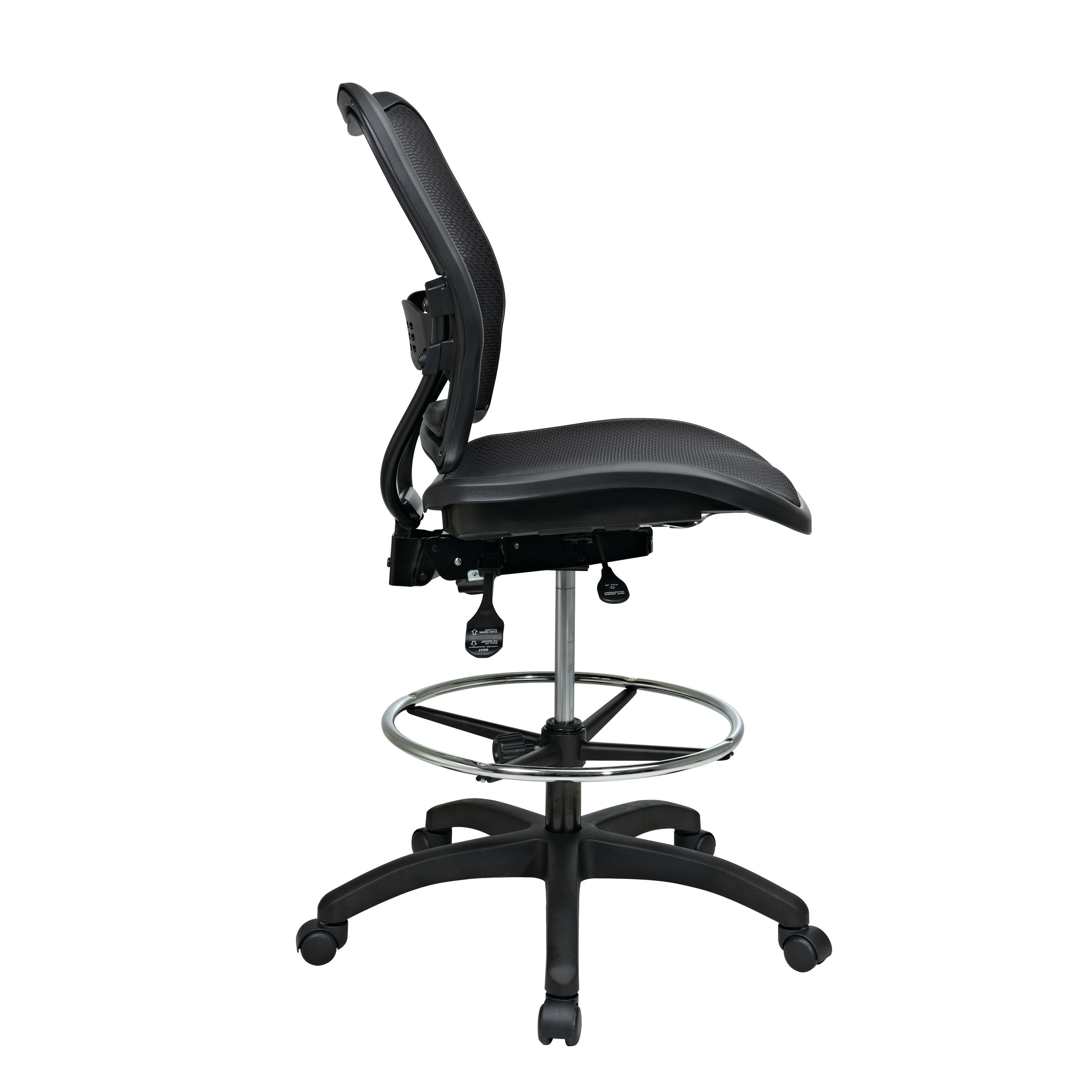 Office Star Deluxe Ergonomic Airgrid Seat And Back Drafting Star Deluxe Ergonomic Airgrid Seat