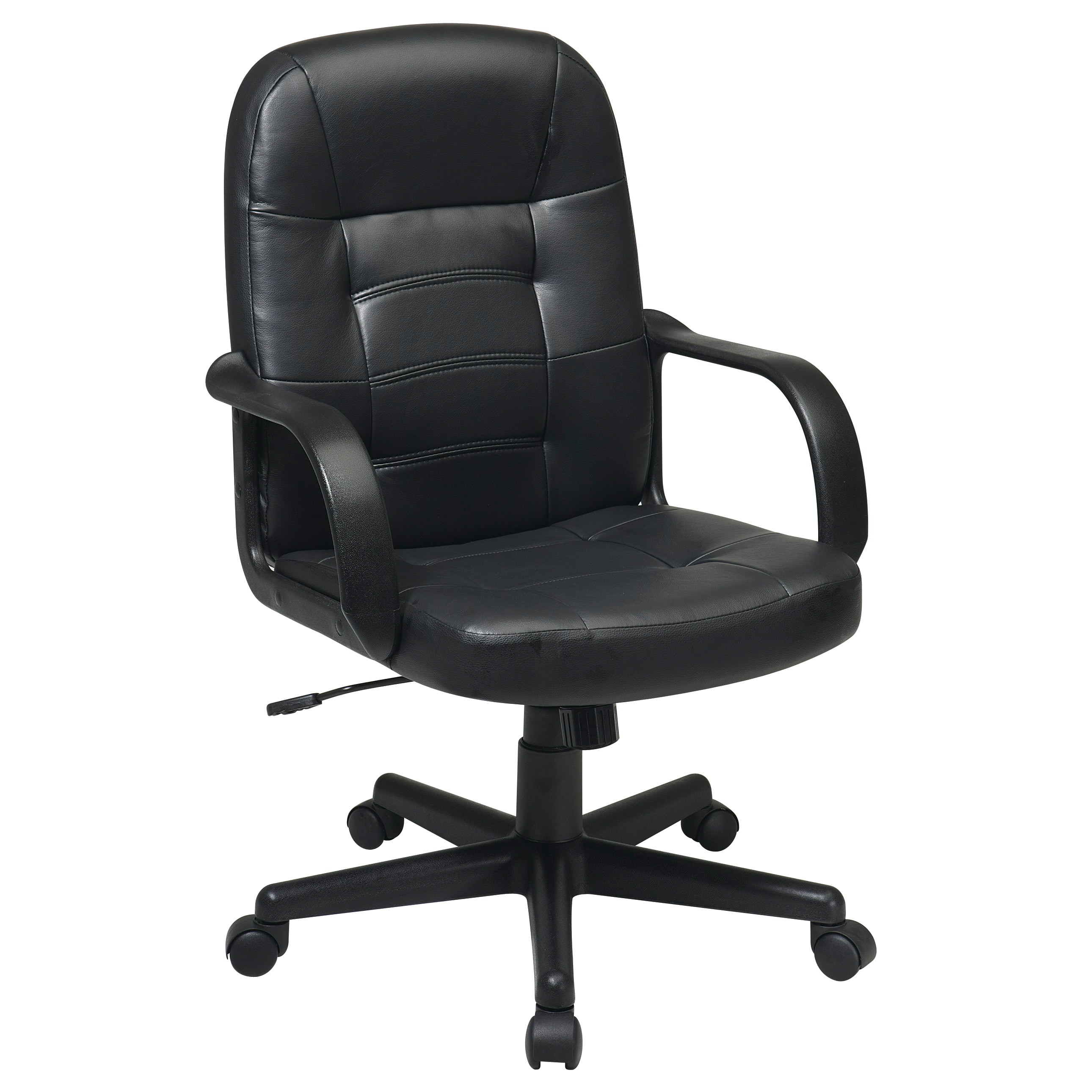 OSP Black Bonded Leather Mid-back Executive Chair with Adjustable Tilt and Casters