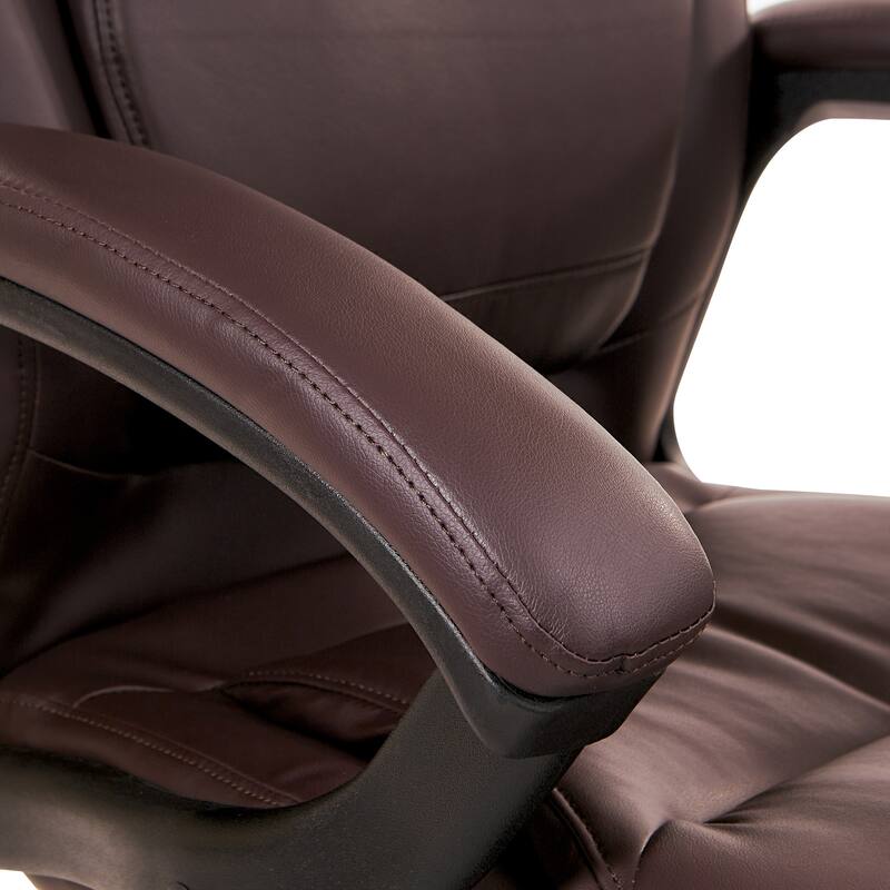 Work Smart Black Eco Leather High-back Contour Executive Chair