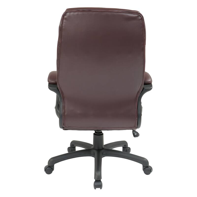 Work Smart Black Eco Leather High-back Contour Executive Chair