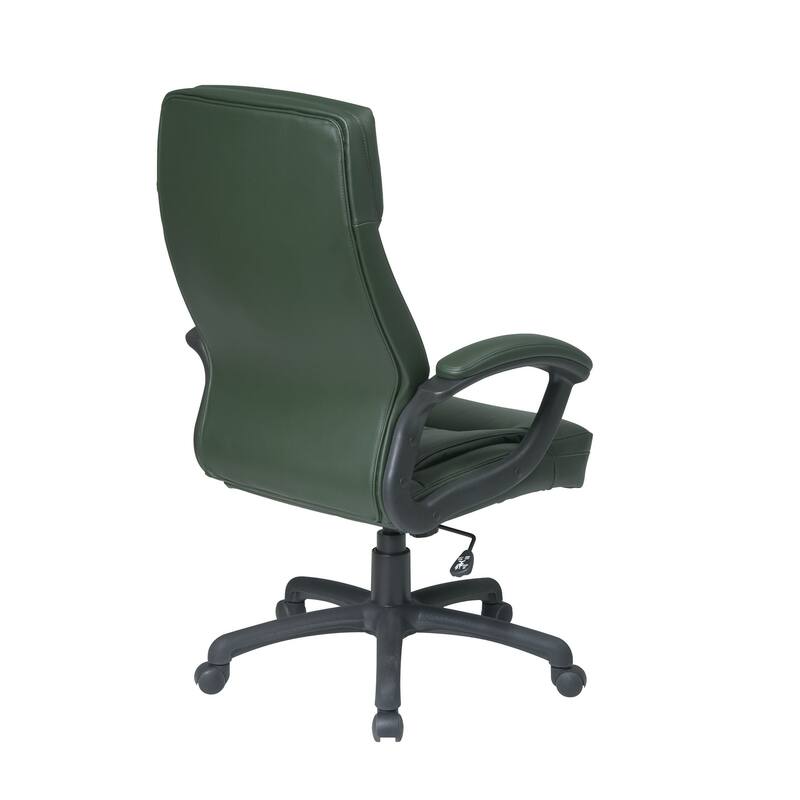 Work Smart Black Eco Leather High-back Contour Executive Chair
