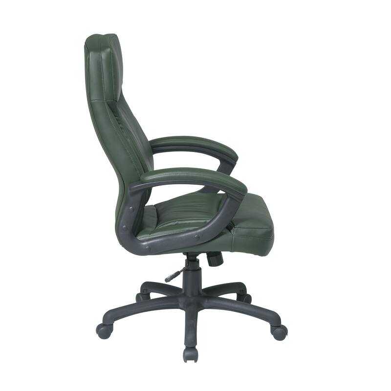 Work Smart Black Eco Leather High-back Contour Executive Chair