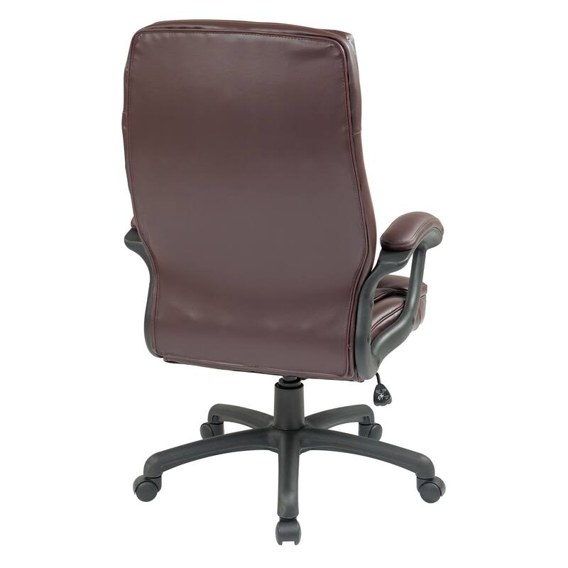 Work Smart Black Eco Leather High-back Contour Executive Chair