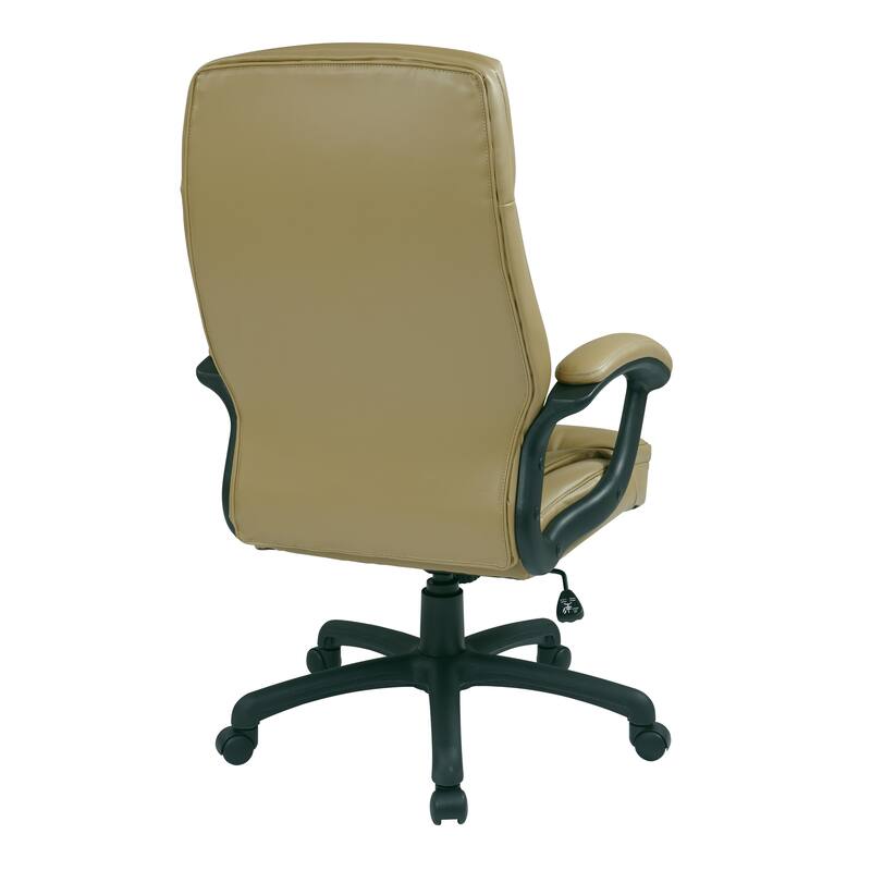 Work Smart Black Eco Leather High-back Contour Executive Chair