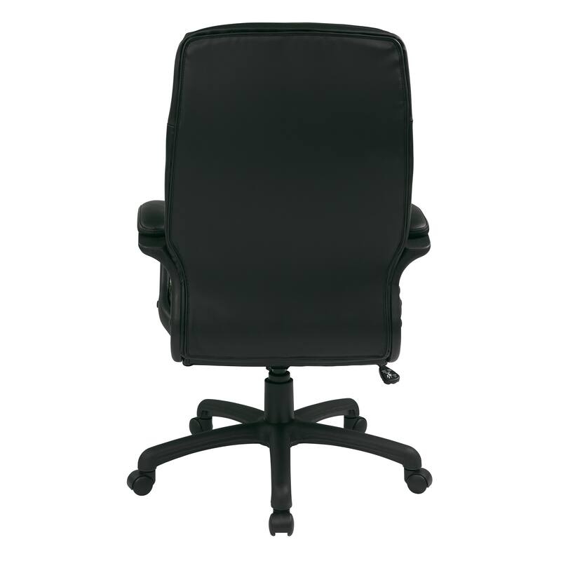 Work Smart Black Eco Leather High-back Contour Executive Chair