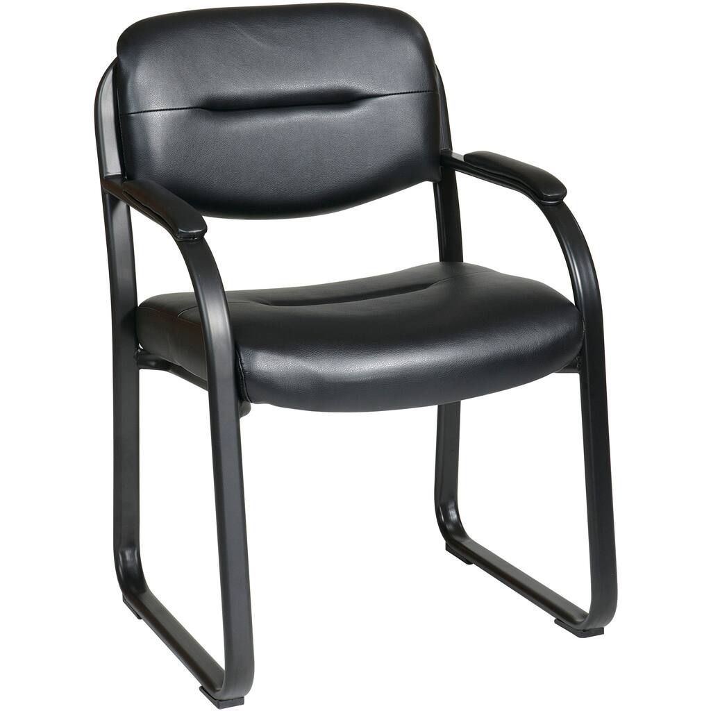 Work Smart' Faux Leather Contour Seat and Back Visitor's Chair