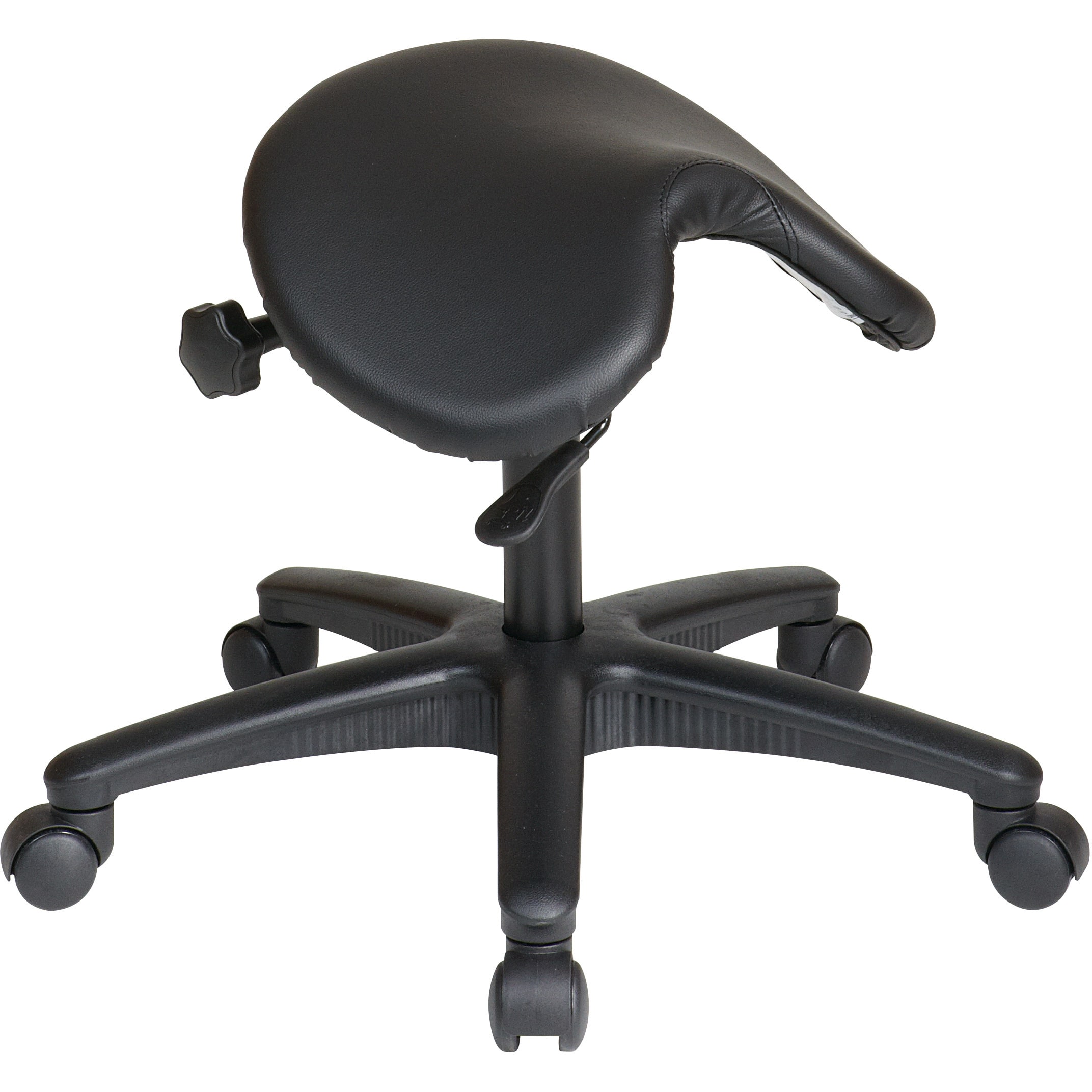 Office Star Products Work Smart Backless Drafting Saddle-Seat Stool in Black