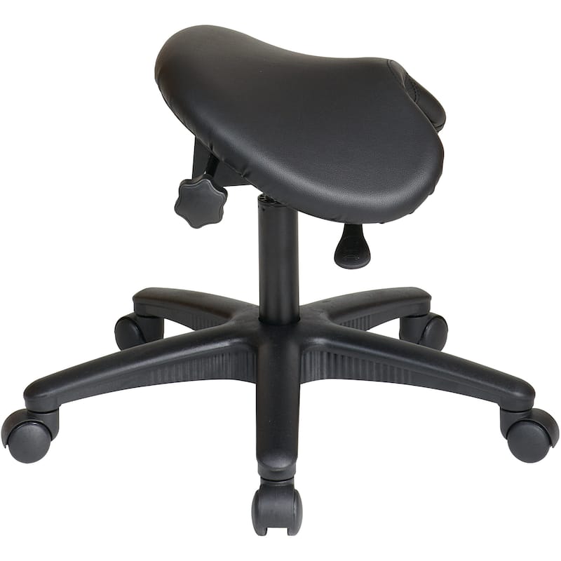 Work Smart' Backless Drafting Saddle-Seat Stool in Black