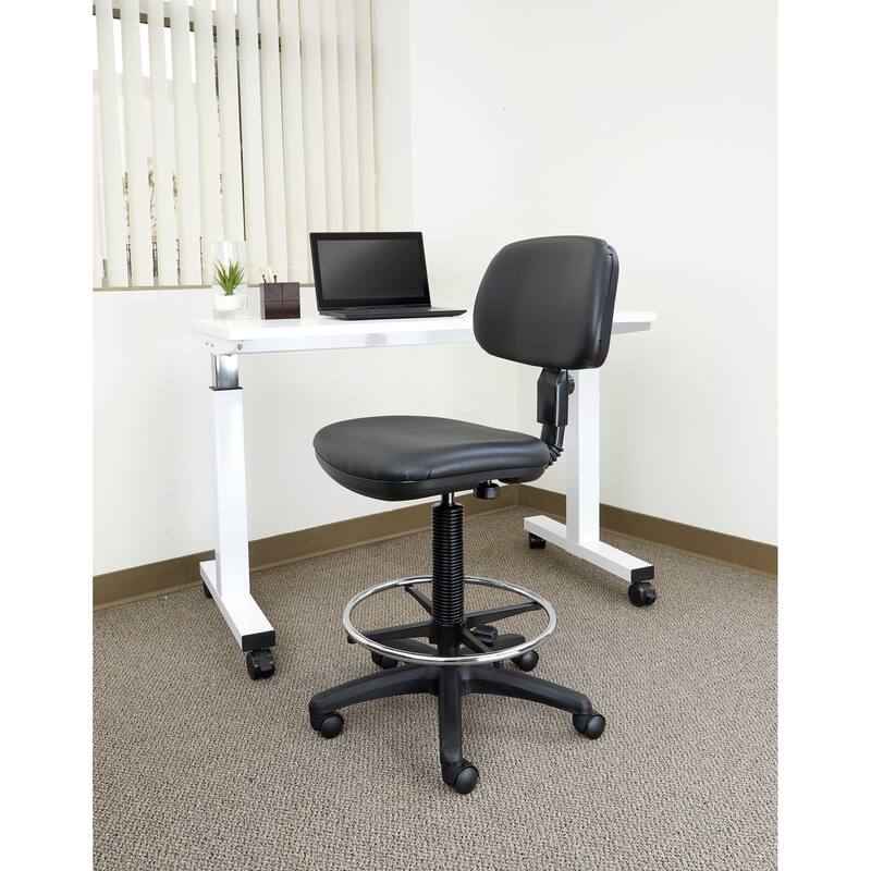 Sculptured Vinyl Armless Drafting Chair