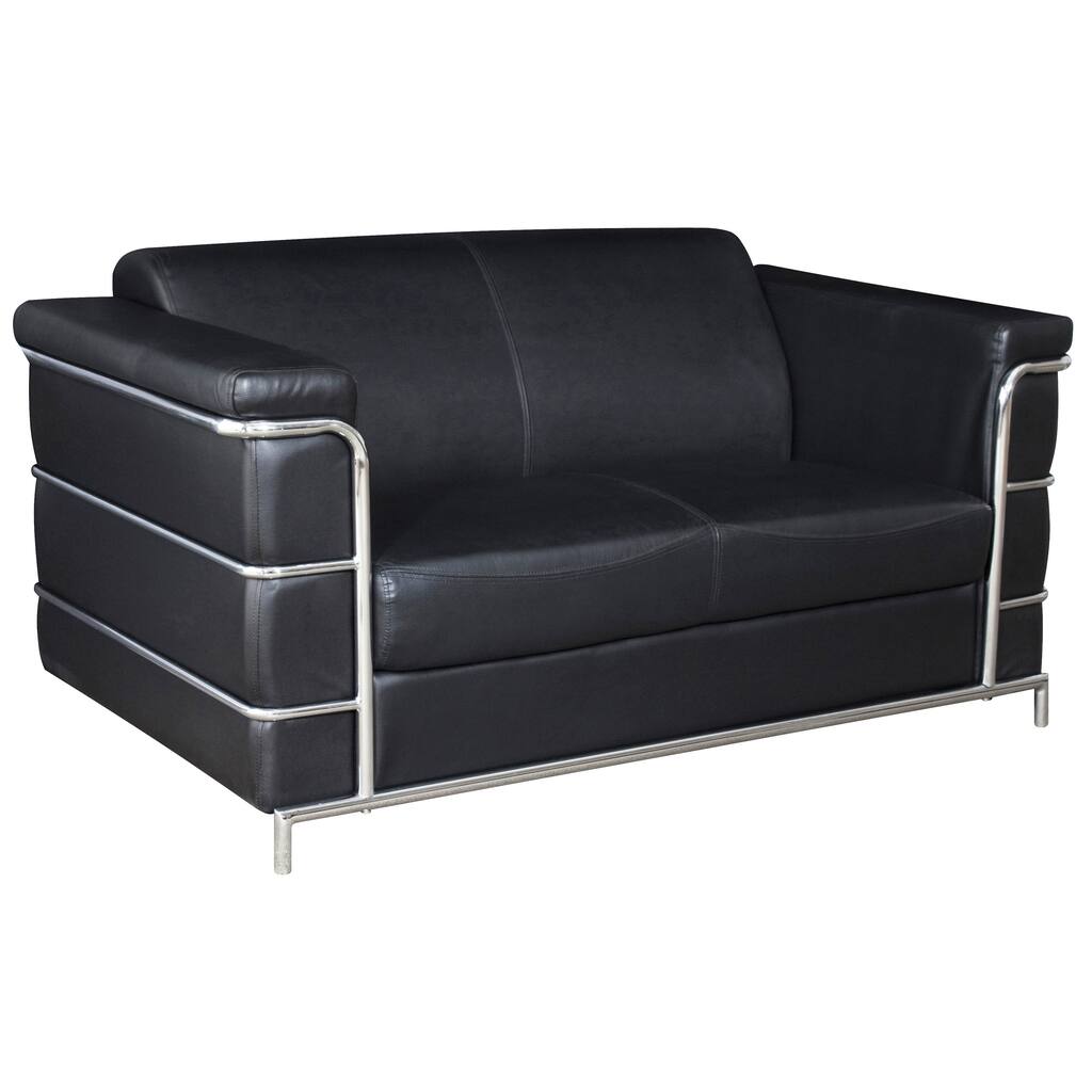 Regency Seating Black Leather Loveseat