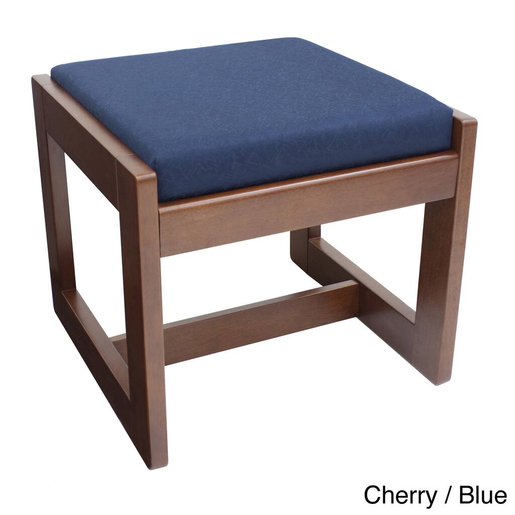 Regency Seating Single-Seat Cherry-Finish Wood/Fabric Bench
