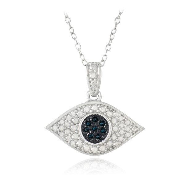 Shop DB Designs Sterling Silver 1/10ct TDW Blue Diamond Evil Eye ...