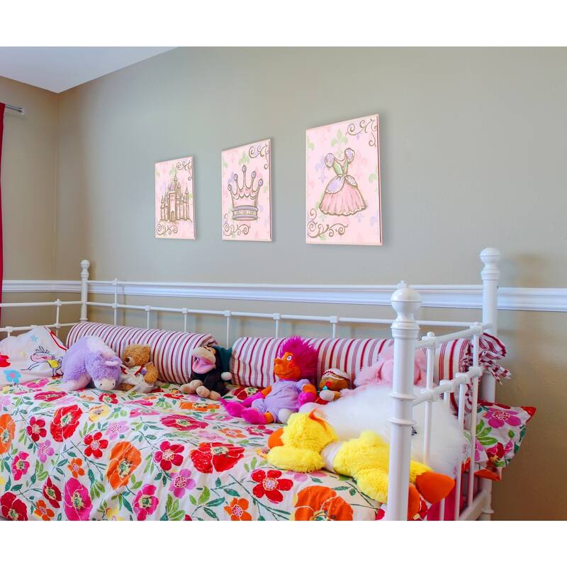 Castle, Crown & Dress Wall Art Plaques (Set of 3)