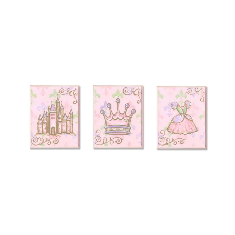 Castle, Crown & Dress Wall Art Plaques (Set of 3)