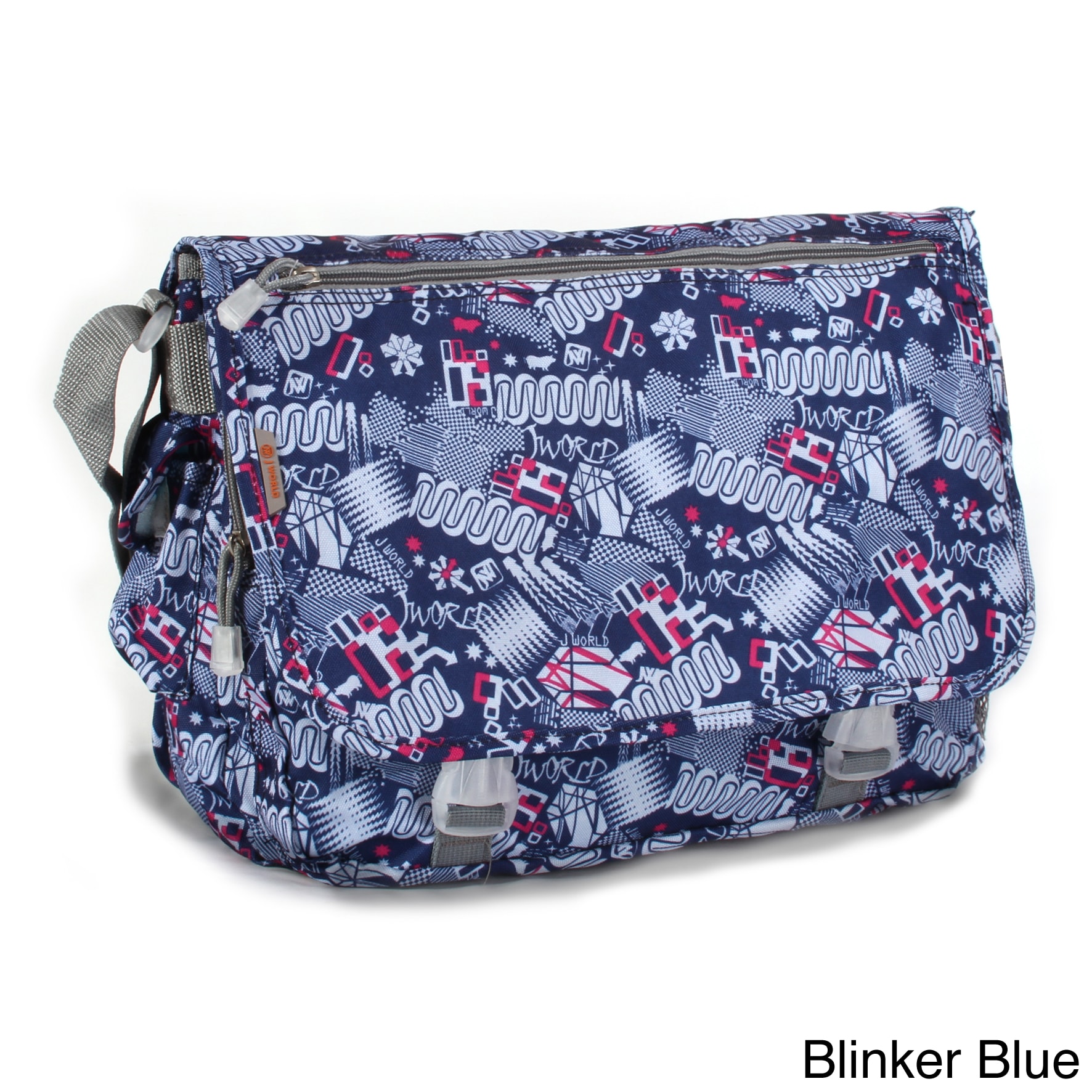 J World Terry Casual Messenger Bag (Blinker blue, chess blue, chess red, cross, hawaii, maya, pink plaid, preppy green, tartan grey, tartan navy, tiger pinkWeight 0.9 poundsPockets Front pocket, side pocketAdjustable shoulder strapWebbed zip pullersClos