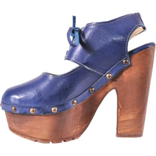 Women's Bed Stu Heaven Blue Burnished Leather Bed Stu Heels