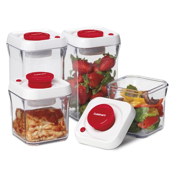 Fresh Edge 8-Piece Vacuum Sealed Food Storage Containers - Bed
