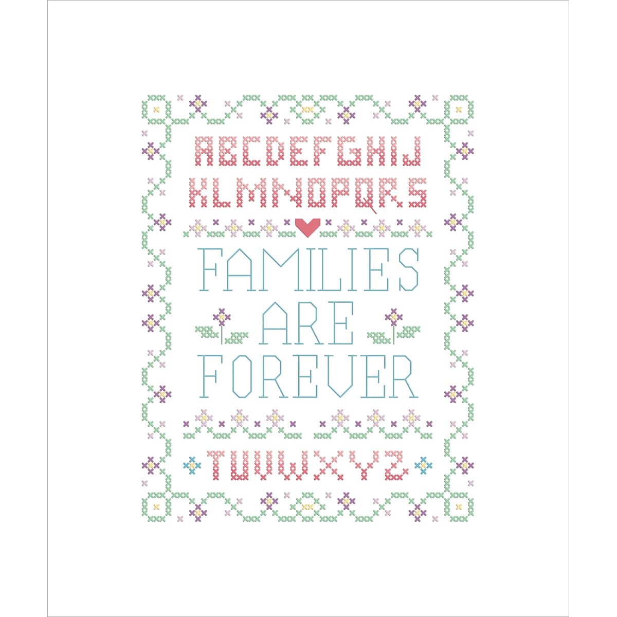 Families Are Forever Stamped Cross Stitch Kit