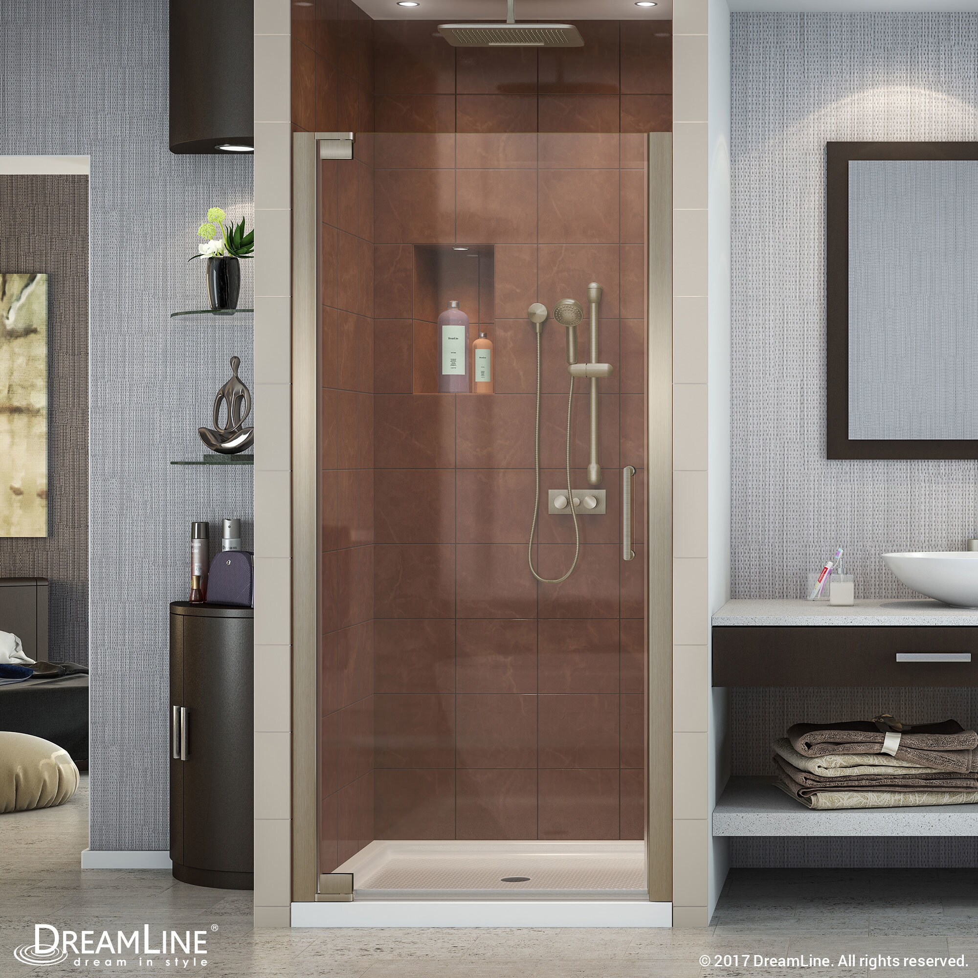 Shop Dreamline Elegance 34 36 In W X 72 In H Frameless Pivot