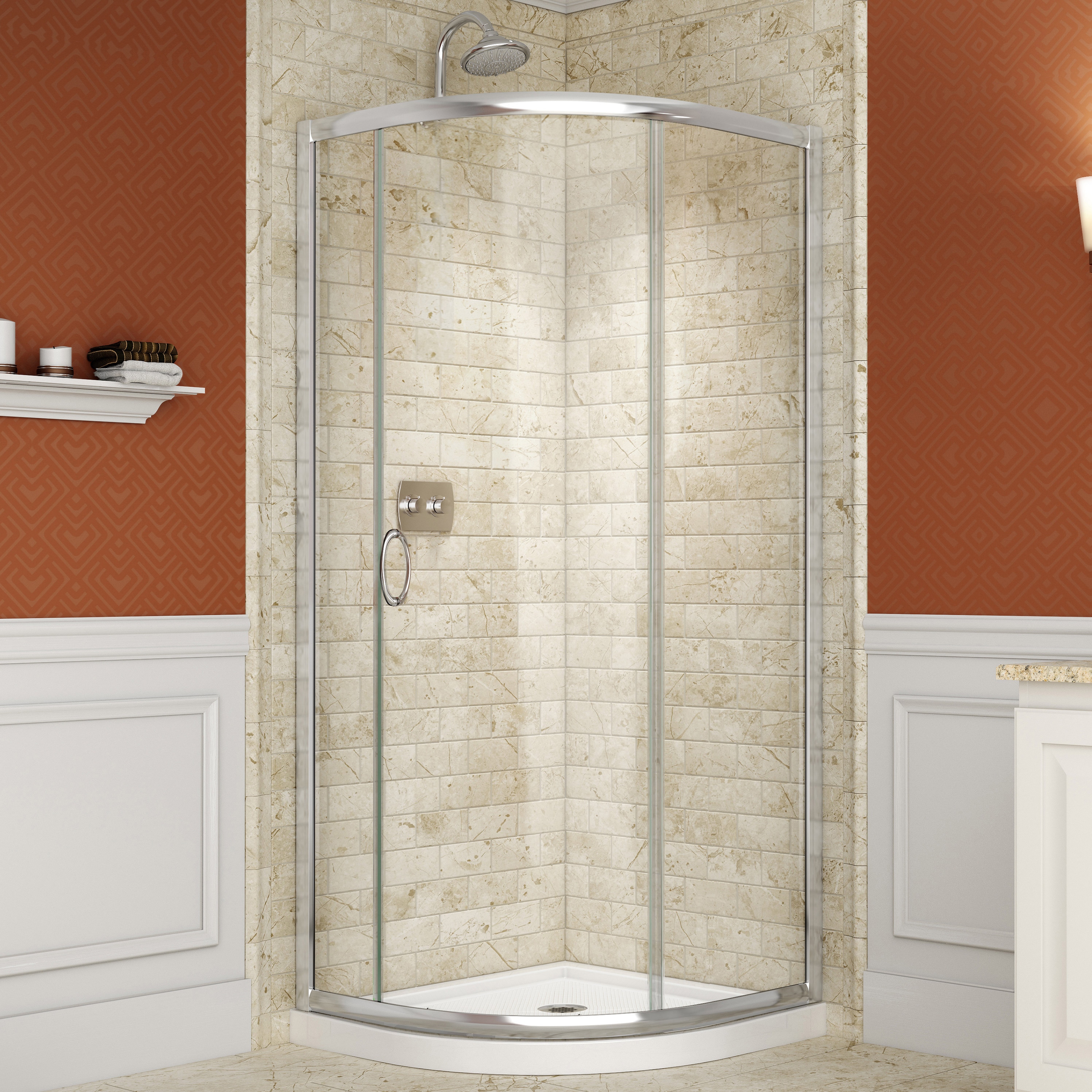 Dreamline Clear glass Solo Frameless Sliding Shower Enclosure (34 3/8 X 34 3/8)