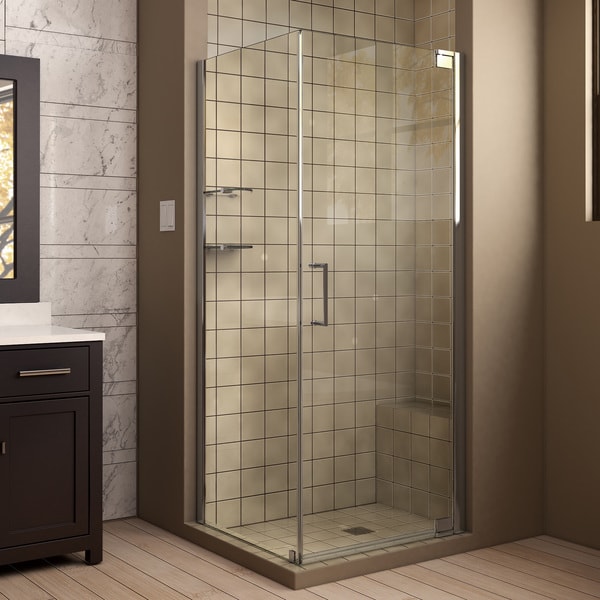 DreamLine Elegance 30 x 30inch Frameless Pivot Shower Enclosure Free