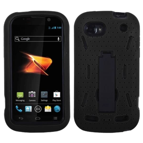 BasAcc Black/ Black Symbiosis Stand Case for ZTE N861 Warp Sequent BasAcc Cases & Holders