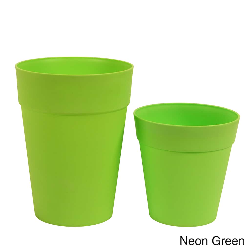 Neon Plastic Garden Pots (Set of 2)